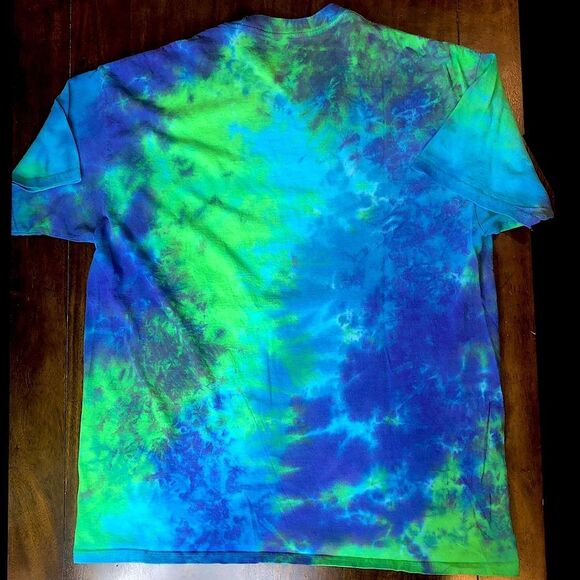 Grateful Dead Blue Green Tie Dye Dancing Bears Short Sleeve T-Shirt - Picture 7 of 9